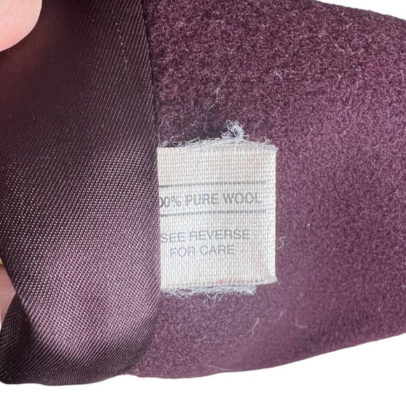 Larry Levine Jacket Womens XL Purple Wool Trench Coat Long Vintage - Picture 12 of 16